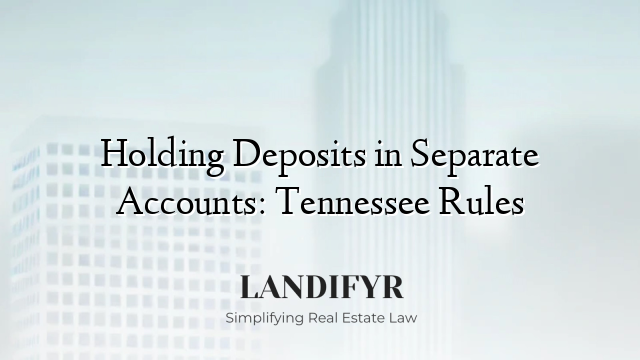 Holding Deposits in Separate Accounts: Tennessee Rules