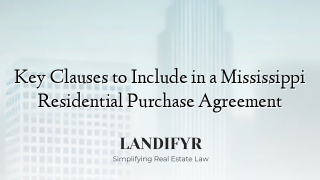 Key Clauses to Include in a Mississippi Residential Purchase Agreement
