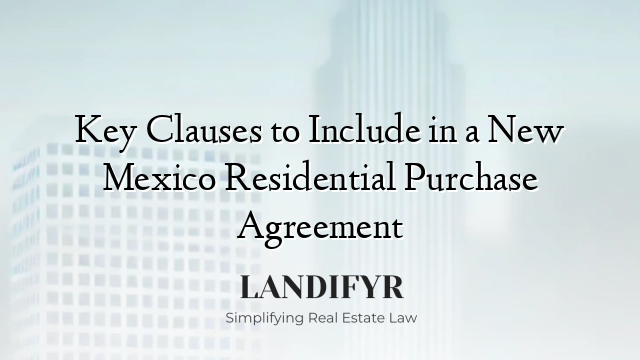 Key Clauses to Include in a New Mexico Residential Purchase Agreement