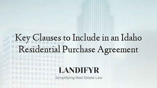 Key Clauses to Include in an Idaho Residential Purchase Agreement