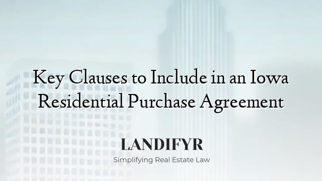 Key Clauses to Include in an Iowa Residential Purchase Agreement