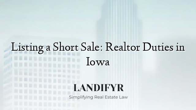 Listing a Short Sale: Realtor Duties in Iowa