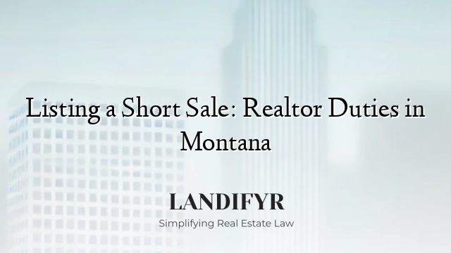 Listing a Short Sale: Realtor Duties in Montana