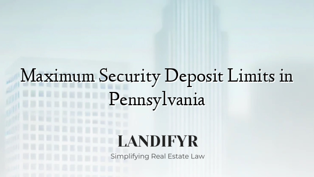 Maximum Security Deposit Limits in Pennsylvania