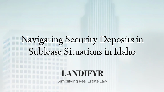 Navigating Security Deposits in Sublease Situations in Idaho