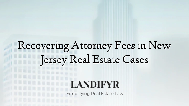 Recovering Attorney Fees in New Jersey Real Estate Cases