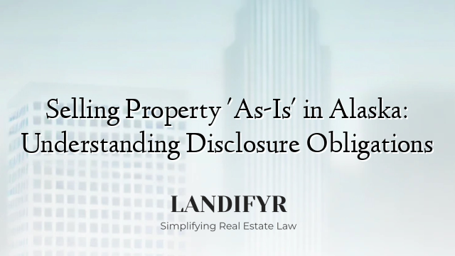 Selling Property 'As-Is' in Alaska: Understanding Disclosure Obligations