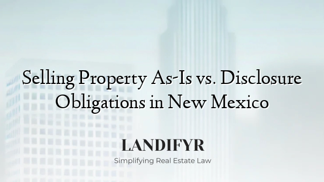Selling Property As-Is vs. Disclosure Obligations in New Mexico