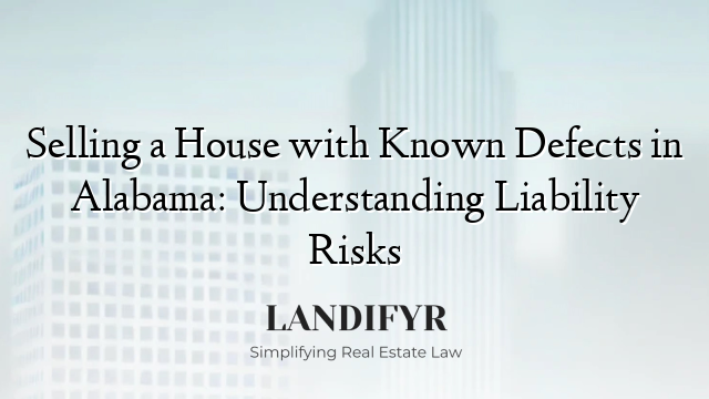 Selling a House with Known Defects in Alabama: Understanding Liability Risks