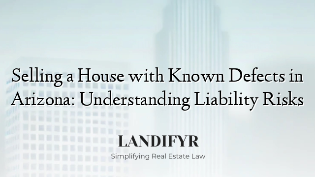 Selling a House with Known Defects in Arizona: Understanding Liability Risks