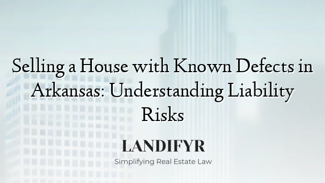 Selling a House with Known Defects in Arkansas: Understanding Liability Risks
