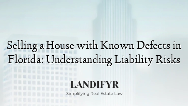 Selling a House with Known Defects in Florida: Understanding Liability Risks