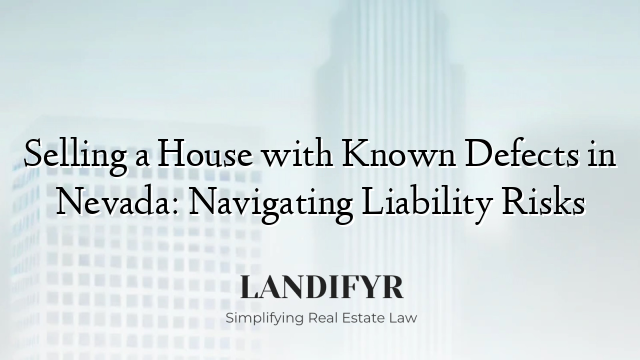 Selling a House with Known Defects in Nevada: Navigating Liability Risks