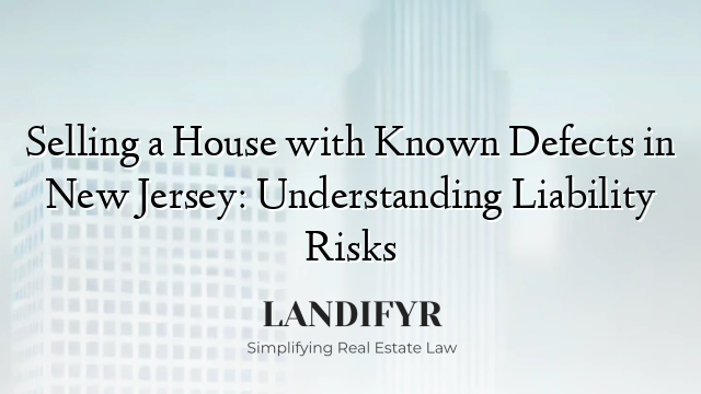 Selling a House with Known Defects in New Jersey: Understanding Liability Risks