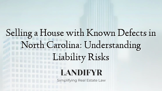Selling a House with Known Defects in North Carolina: Understanding Liability Risks