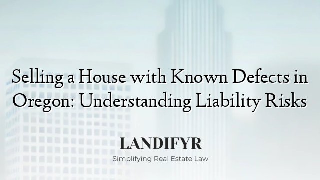 Selling a House with Known Defects in Oregon: Understanding Liability Risks