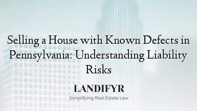 Selling a House with Known Defects in Pennsylvania: Understanding Liability Risks