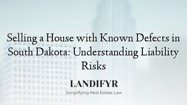 Selling a House with Known Defects in South Dakota: Understanding Liability Risks
