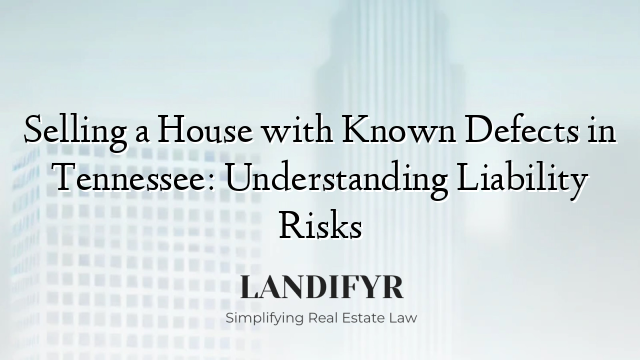 Selling a House with Known Defects in Tennessee: Understanding Liability Risks