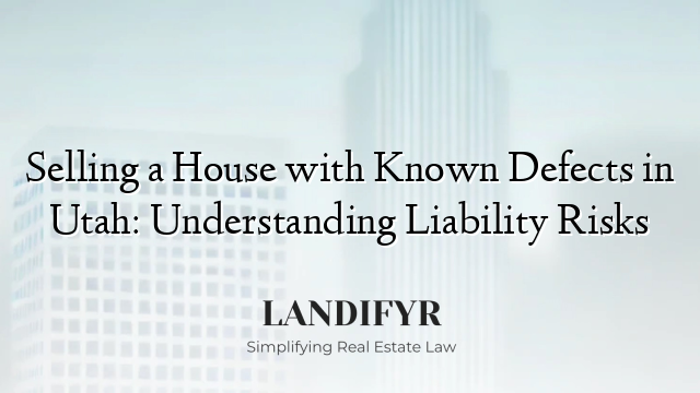 Selling a House with Known Defects in Utah: Understanding Liability Risks