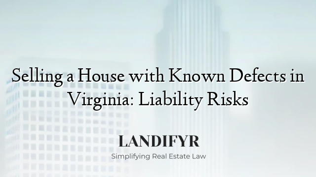 Selling a House with Known Defects in Virginia: Liability Risks