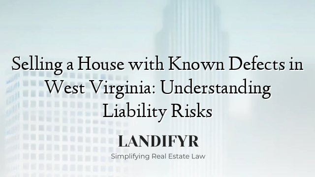 Selling a House with Known Defects in West Virginia: Understanding Liability Risks
