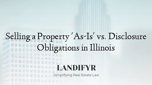 Selling a Property 'As-Is' vs. Disclosure Obligations in Illinois