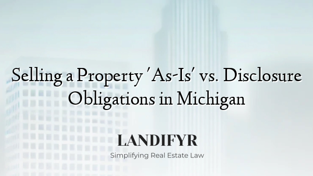 Selling a Property 'As-Is' vs. Disclosure Obligations in Michigan