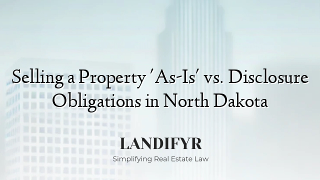 Selling a Property 'As-Is' vs. Disclosure Obligations in North Dakota