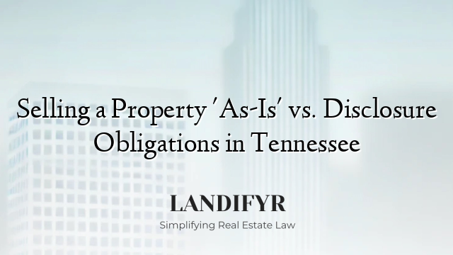 Selling a Property 'As-Is' vs. Disclosure Obligations in Tennessee