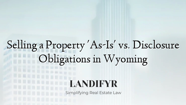 Selling a Property 'As-Is' vs. Disclosure Obligations in Wyoming