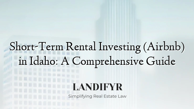 Short-Term Rental Investing (Airbnb) in Idaho: A Comprehensive Guide