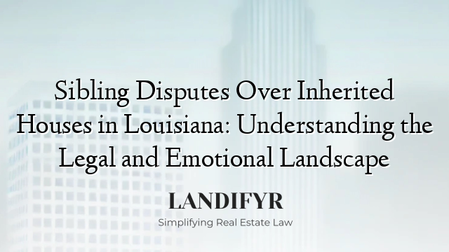 Sibling Disputes Over Inherited Houses in Louisiana: Understanding the Legal and Emotional Landscape
