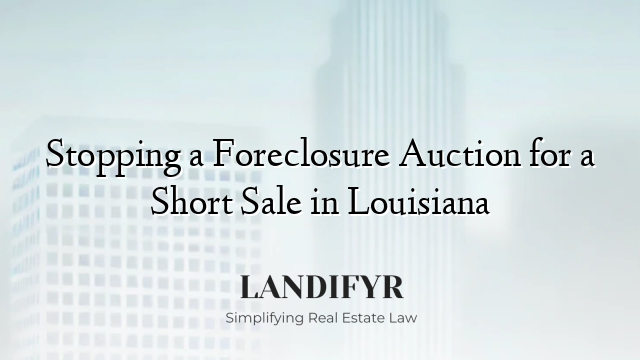 Stopping a Foreclosure Auction for a Short Sale in Louisiana