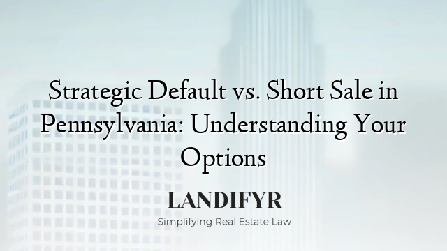 Strategic Default vs. Short Sale in Pennsylvania: Understanding Your Options