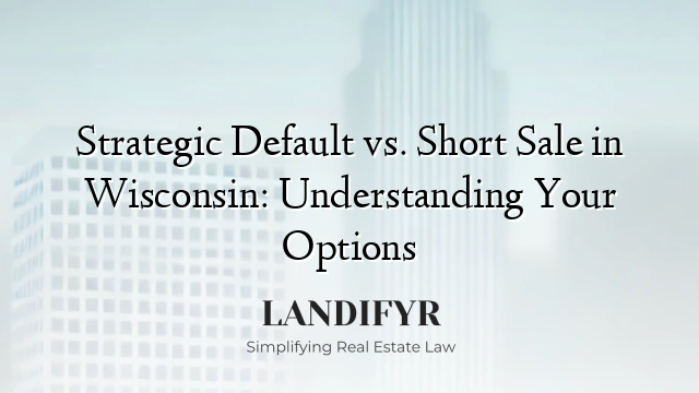 Strategic Default vs. Short Sale in Wisconsin: Understanding Your Options