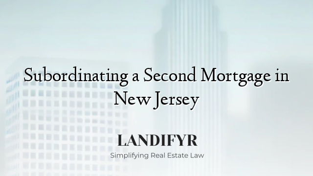 Subordinating a Second Mortgage in New Jersey