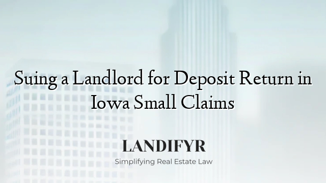 Suing a Landlord for Deposit Return in Iowa Small Claims