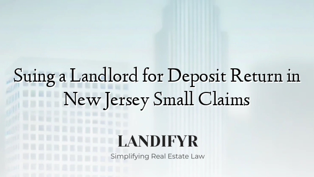 Suing a Landlord for Deposit Return in New Jersey Small Claims