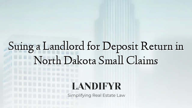 Suing a Landlord for Deposit Return in North Dakota Small Claims