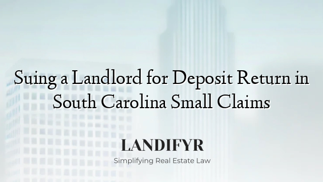 Suing a Landlord for Deposit Return in South Carolina Small Claims