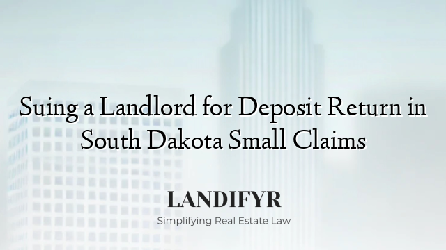 Suing a Landlord for Deposit Return in South Dakota Small Claims
