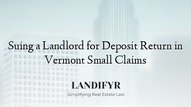Suing a Landlord for Deposit Return in Vermont Small Claims