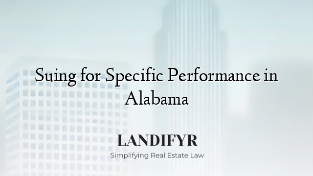 Suing for Specific Performance in Alabama