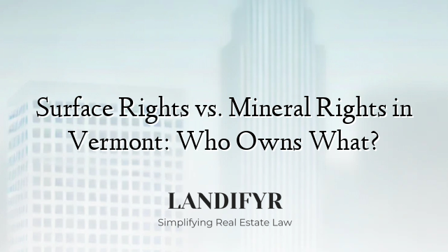 Surface Rights vs. Mineral Rights in Vermont: Who Owns What?
