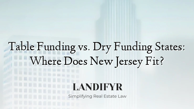 Table Funding vs. Dry Funding States: Where Does New Jersey Fit?