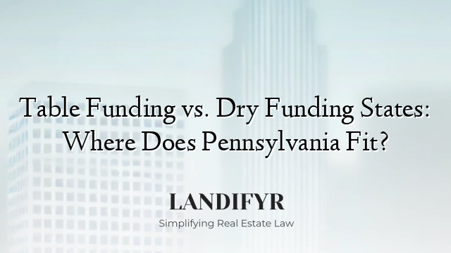Table Funding vs. Dry Funding States: Where Does Pennsylvania Fit?