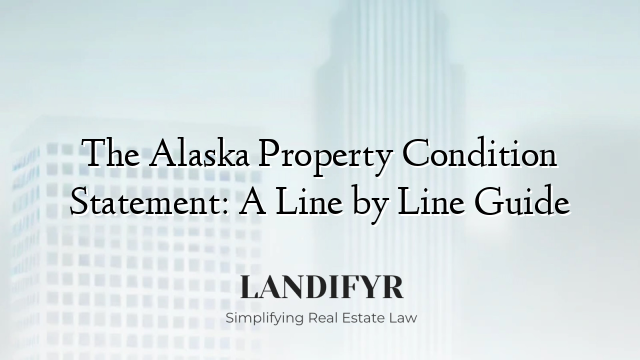 The Alaska Property Condition Statement: A Line by Line Guide