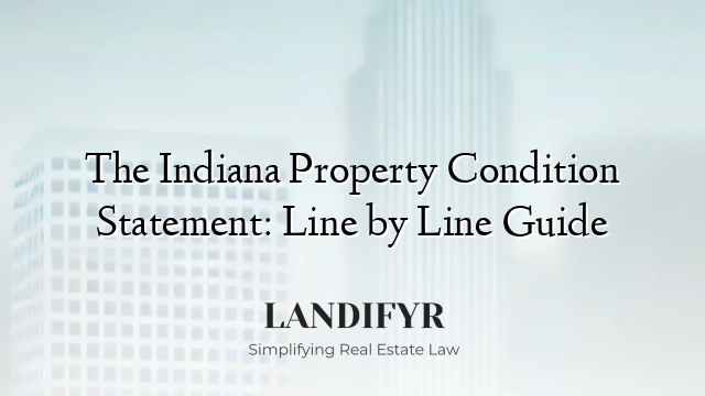 The Indiana Property Condition Statement: Line by Line Guide