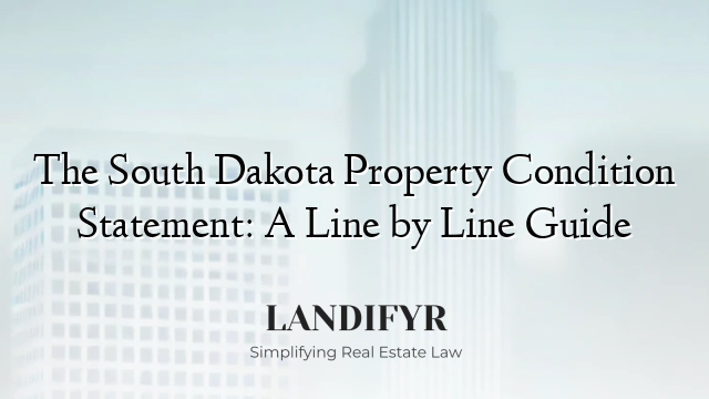 The South Dakota Property Condition Statement: A Line by Line Guide